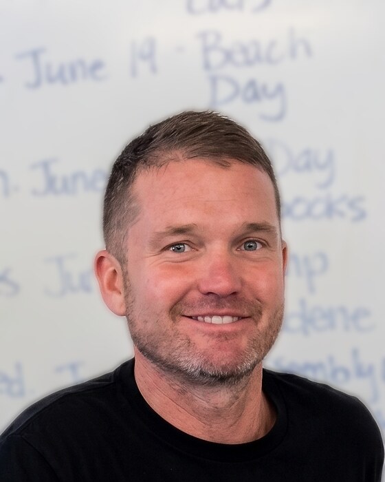 Huw Griffiths, English language coach, in the classroom.